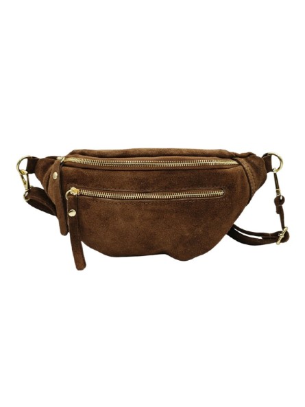 Chic Sac banane cuir Marron Nubuck