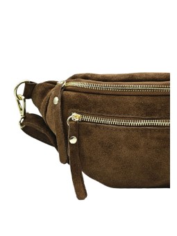 Chic Sac banane cuir Marron Nubuck