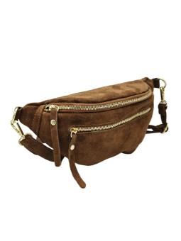 Chic Sac banane cuir Marron Nubuck