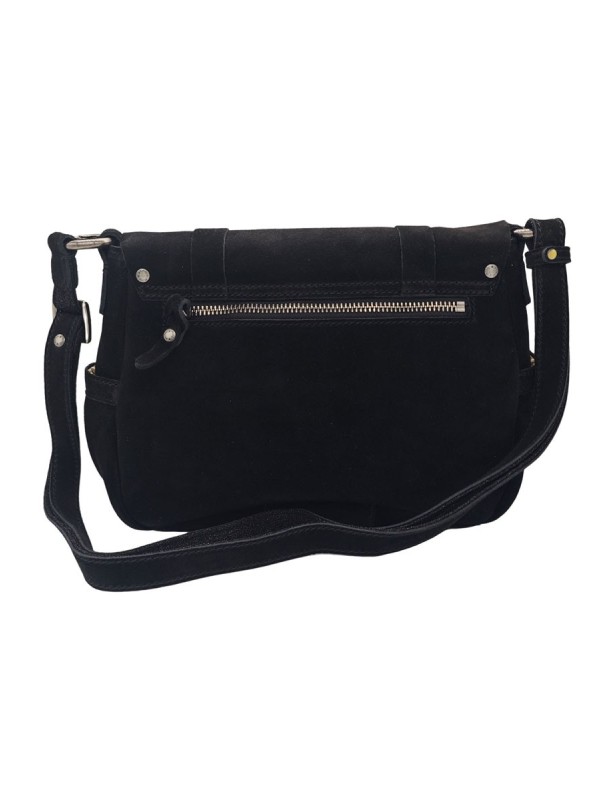 Mila Louise Sac Besace Bess Velours Noir