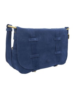 Mila Louise Sac Besace Bess Velours Encre Bleu