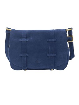 Mila Louise Sac Besace Bess Velours Encre Bleu