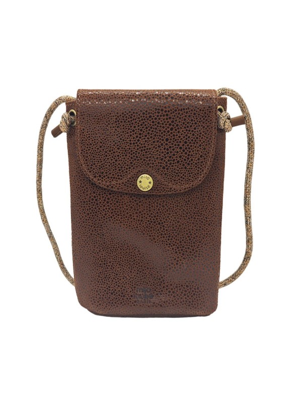 Mila Louise Sac Pochette portable en cuir ROEL BB Cognac