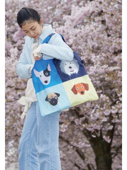 Sac RECYCLE Avec Pochette Zip Stephen Cheetham Chiens - LOQI