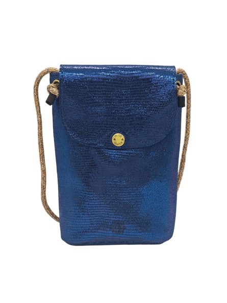 Mila Louise Sac Pochette portable en cuir ROEL LZ Encre Bleu