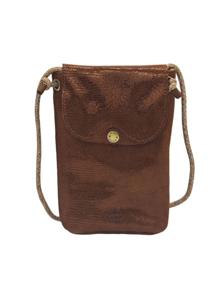 Mila Louise Sac Pochette portable en cuir ROEL LZ Cognac