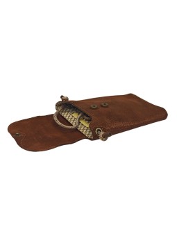 Mila Louise Sac Pochette portable en cuir ROEL LZ Cognac