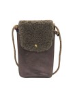 Mila Louise Sac Pochette portable en cuir ROEL TX Moumoute TAUPE FUME