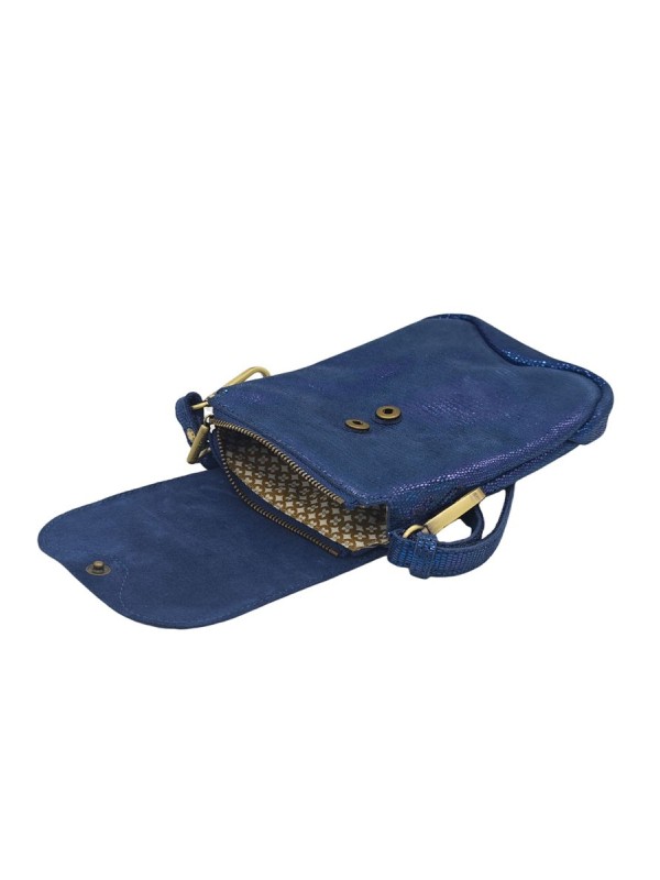 Mila Louise Sac Pochette portable en cuir ROEL M LZ Encre Bleu