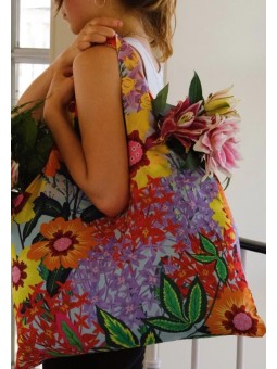 Sac RECYCLE Avec Pochette Zip POMME CHAN Thai Floral - LOQI