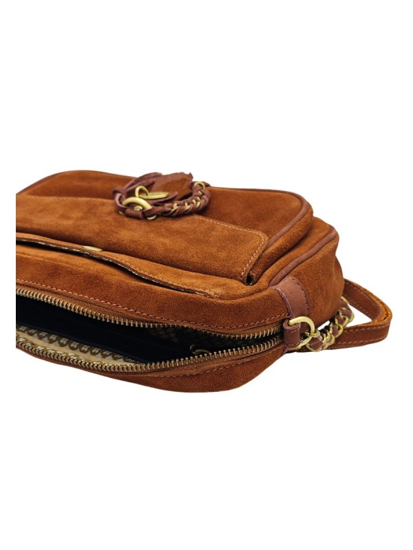 Mila Louise Sac Besace Orelia Velours Cognac