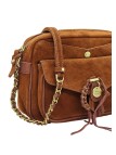 Mila Louise Sac Besace Orelia Velours Cognac