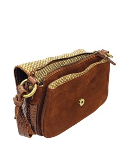 Mila Louise Sac Besace cuir Shelby J Cognac