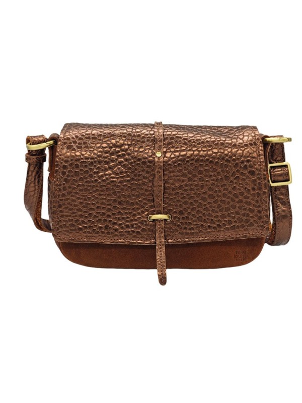 Mila Louise Sac Besace cuir Shelby J Cognac