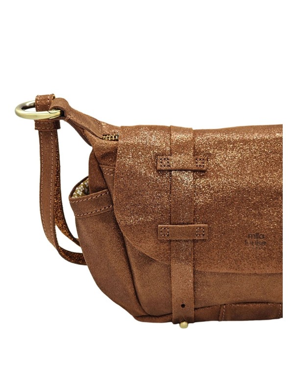 Mila Louise Mini Sac Besace BERNA X Cognac