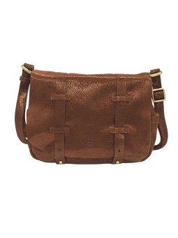 Mila Louise Sac Besace Bess Lézard Cognac