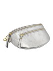 Demi Lune Medium Sac banane cuir Argent