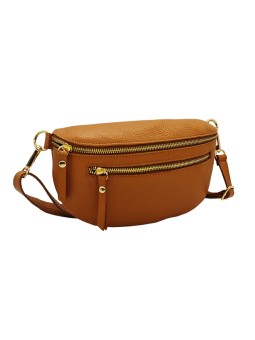 Demi Lune Medium Sac banane cuir Camel