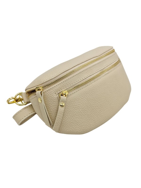 Demi Lune Medium Sac banane cuir Beige