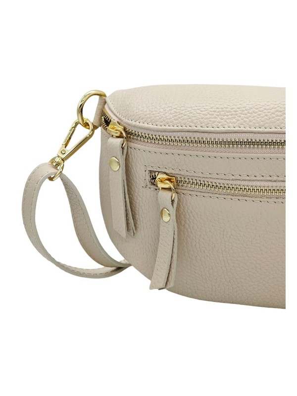 Demi Lune Medium Sac banane cuir Beige