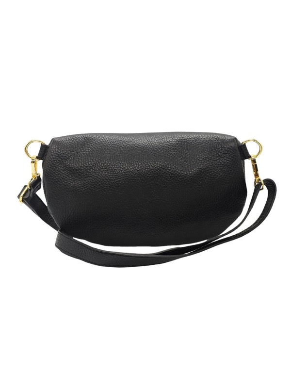 Demi Lune Medium Sac banane cuir Noir