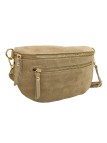 Demi Lune Medium Sac banane cuir Nubuck Beige