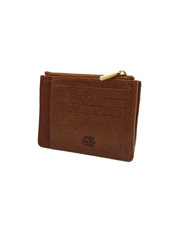 Mila Louise Porte-cartes cuir ROLAE BB Cognac