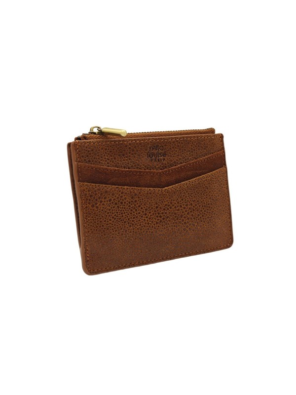 Mila Louise Porte-cartes cuir ROLAE BB Cognac