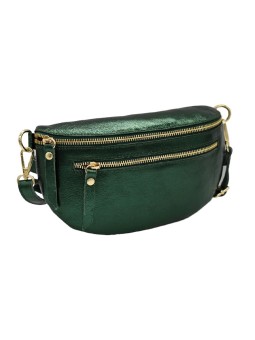 Demi Lune Medium Sac banane cuir Vert Irise