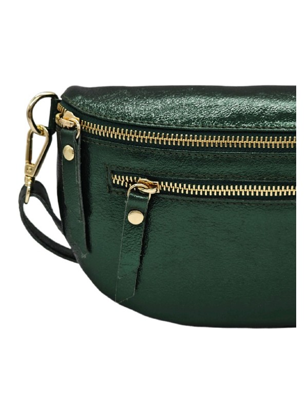 Demi Lune Medium Sac banane cuir Vert Irise