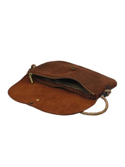 Mila Louise Sac Pochette en cuir OLCA LZ Cognac