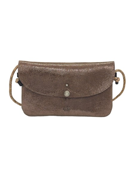 Mila Louise Sac Pochette en cuir OLCA LZ Taupe Fume