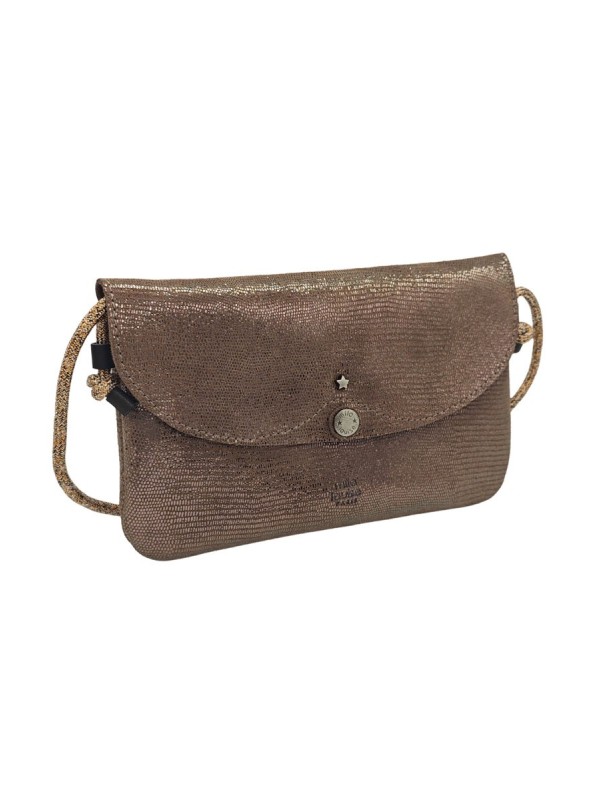 Mila Louise Sac Pochette en cuir OLCA LZ Taupe Fume