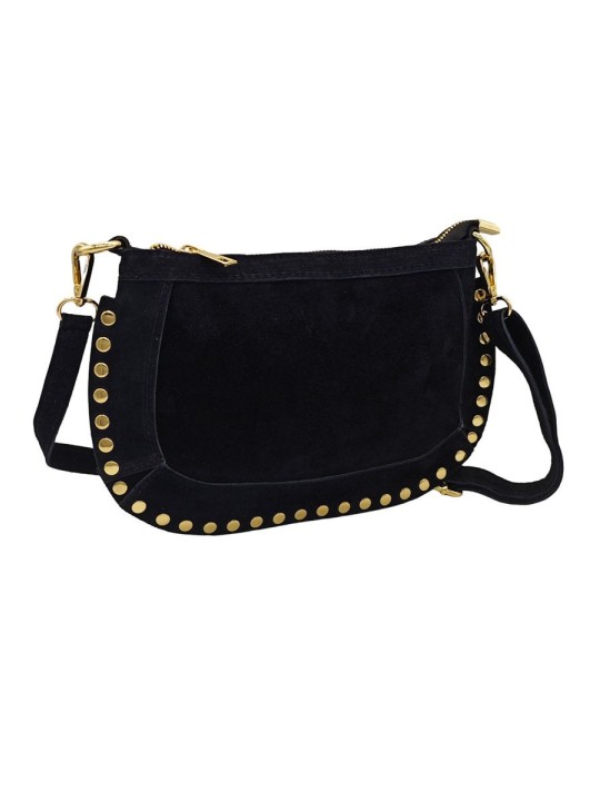 Soleil Chic Pochette Bandouliere Cloute Nubuck Noir
