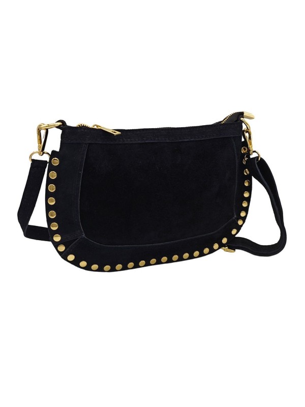 Soleil Chic Pochette Bandouliere Cloute Nubuck Noir