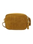 Pompon Sac Bandoulière Cuir Nubuck Camel