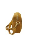 Pompon Sac Bandoulière Cuir Nubuck Camel