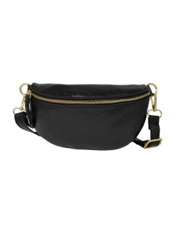 Soleil Chic Sac Banane cuir Demi Lune Noir Irise