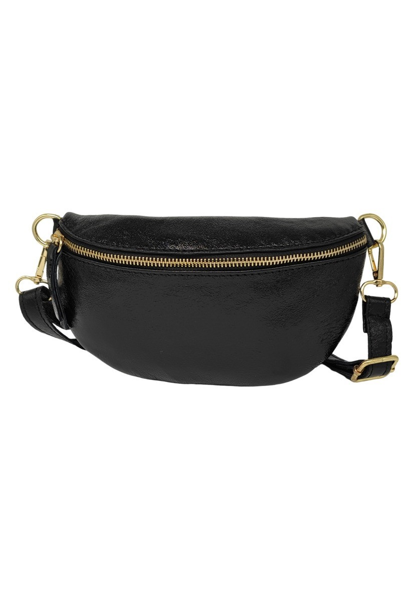Soleil Chic Sac Banane cuir Demi Lune Noir Irise