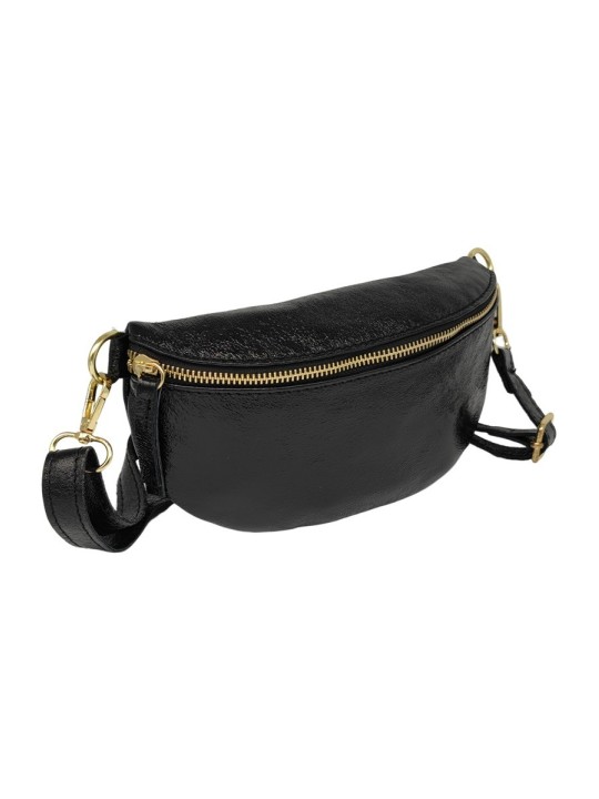 Soleil Chic Sac Banane cuir Demi Lune Noir Irise