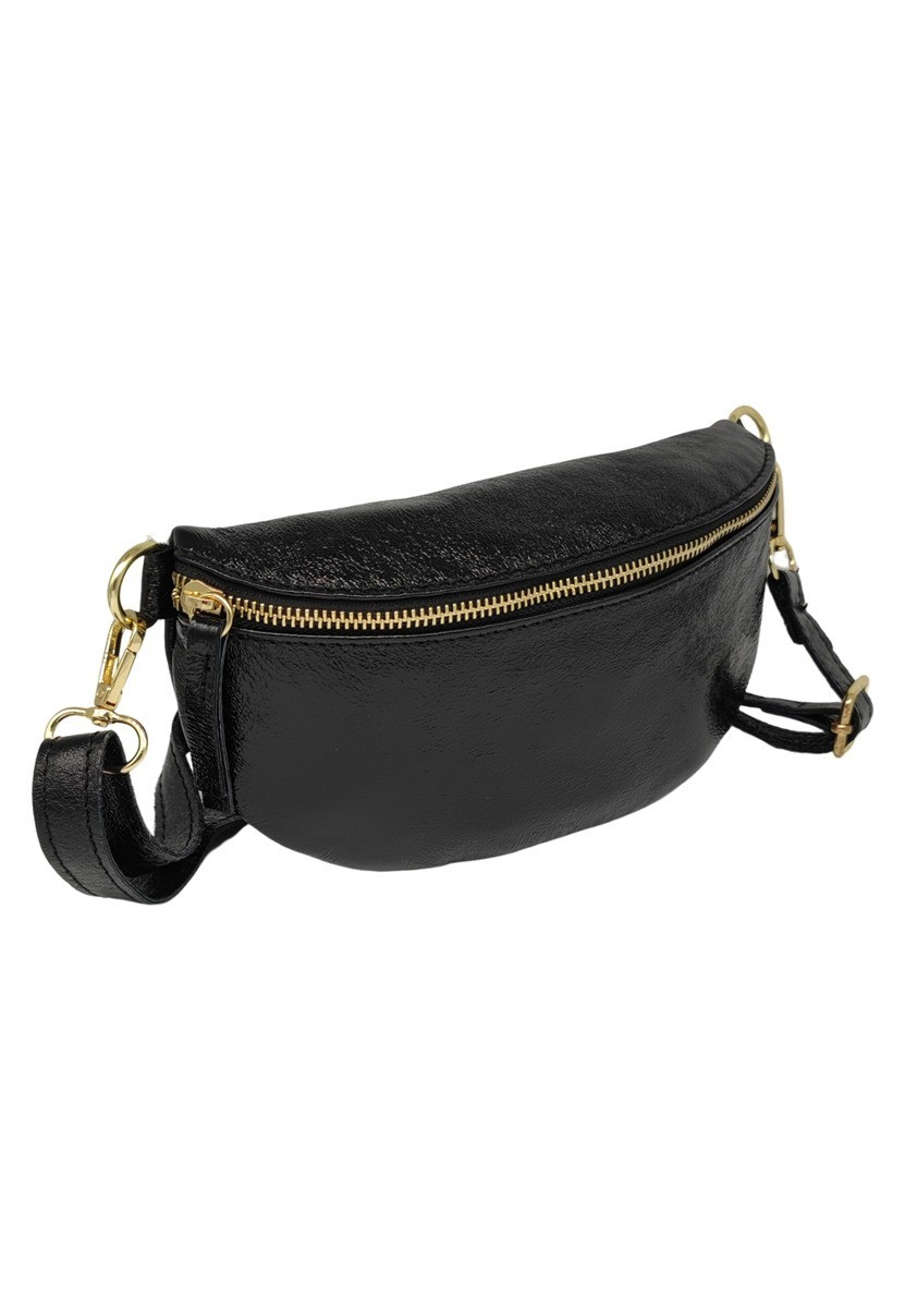 Soleil Chic Sac Banane cuir Demi Lune Noir Irise