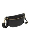 Soleil Chic Sac Banane cuir Demi Lune Noir Irise