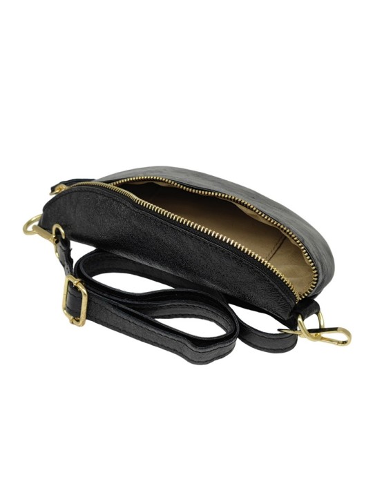Soleil Chic Sac Banane cuir Demi Lune Noir Irise