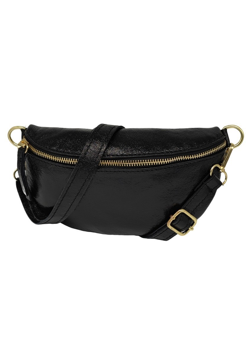 Soleil Chic Sac Banane cuir Demi Lune Noir Irise