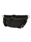 Soleil Chic Sac Banane cuir Demi Lune Noir Irise