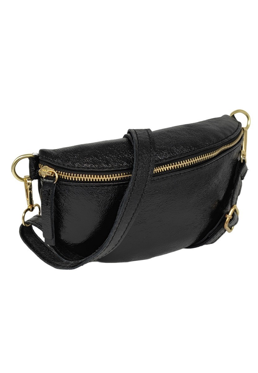 Soleil Chic Sac Banane cuir Demi Lune Noir Irise