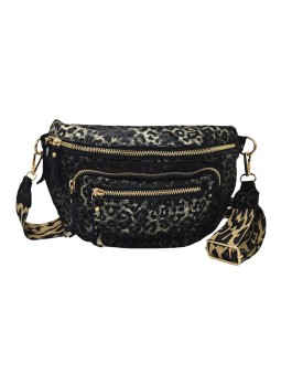 Iris Sac Banane cuir Leopard Noir