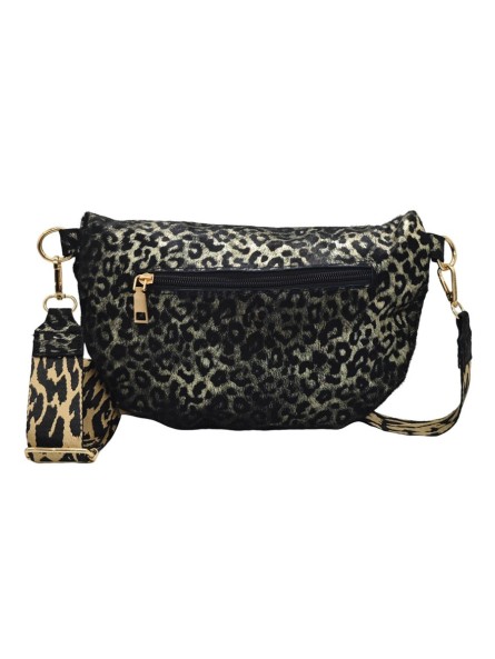 Iris Sac Banane cuir Leopard Noir