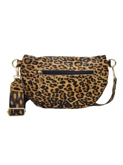 Iris Sac Banane cuir Leopard Cognac