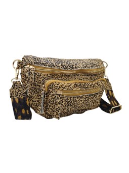 Iris Sac Banane cuir Leopard Cognac P